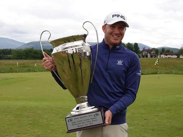 Kingsbarns Links-attached Daniel Young won the Eagle Orchid Scottish Masters at Macdonald Spey Valley in Aviemore in 2019. Picture: PGA EuroPro Tour.