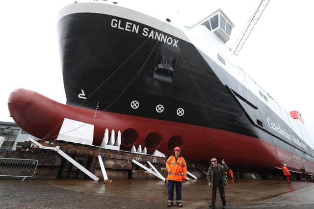 The Glen Sannox ferry, pictured in 2017 ahead of a launch ceremony, is still not ready (Picture: Andrew Milligan/PA)