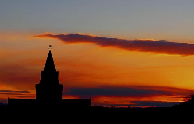Dornoch Cathedral at sunset. The town went into lockdown in 1831-32 as cholera swept the nation.