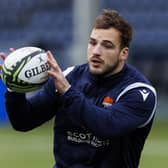 Wes Goosen during an Edinburgh Rugby training session at Hive Stadium, on January 9, 2024.  (Photo by Mark Scates / SNS Group)