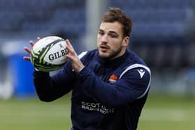 Wes Goosen during an Edinburgh Rugby training session at Hive Stadium, on January 9, 2024.  (Photo by Mark Scates / SNS Group)