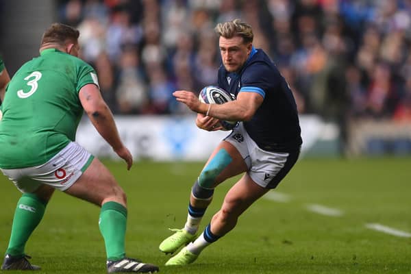 Stuart Hogg won his 100th and final Scotland cap against Ireland at Murrayfield in March. He is now joining TNT Sports as a rugby pundit. (Photo by Stu Forster/Getty Images)
