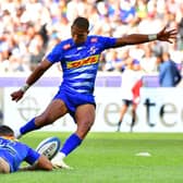 Glasgow Warriors will aim to make life uncomfortable for Stormers stand-off Manie Libbok at Scotstoun in the URC quarter-finals. (Photo by Grant Pitcher/Gallo Images/Getty Images)