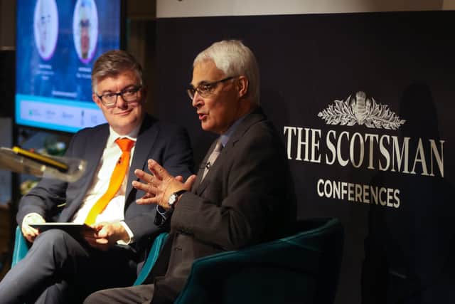 The Scotsman Editor Neil McIntosh with former Chancellor of the Exchequer Alistair Darling. Image: Scott Louden