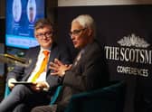 The Scotsman Editor Neil McIntosh with former Chancellor of the Exchequer Alistair Darling. Image: Scott Louden