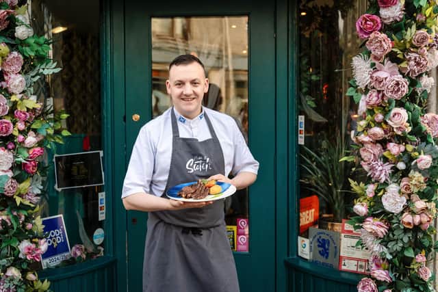 Chef Mitchell has created an exquisite steak dish with a chocolate twist
