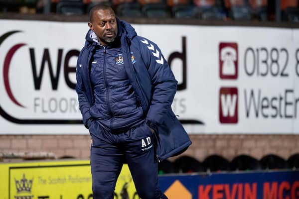 Alex Dyer pictured during Kilmarnock's recent match against Dundee United