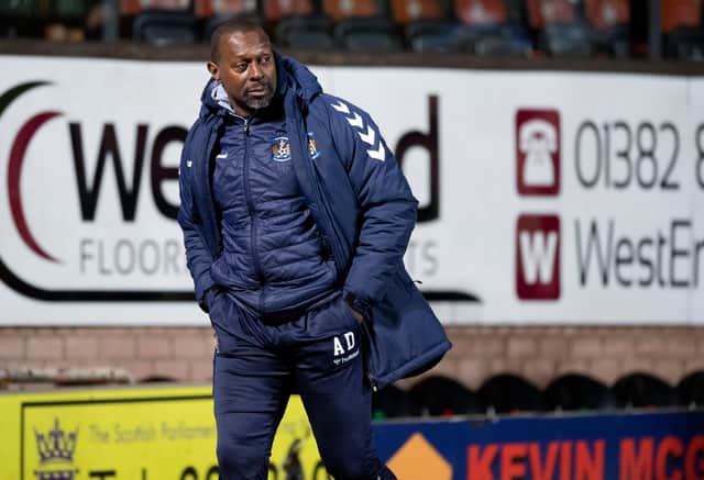 Alex Dyer pictured during Kilmarnock's recent match against Dundee United