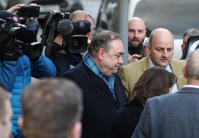 Former Scottish first minister Alex Salmond leaves the High Court in Edinburgh. Picture: PA