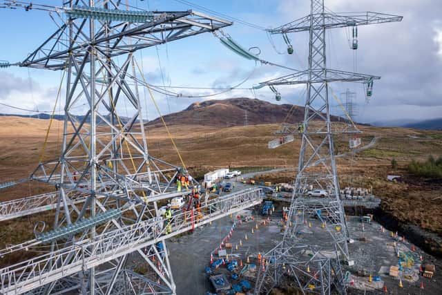 Work being undertaken by SSE on electricity pylons.