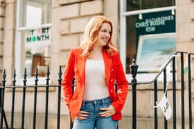 Founder and Managing Director Chloé Nelkin at the 2024 launch of NT Art Month in Edinburgh's New Town.