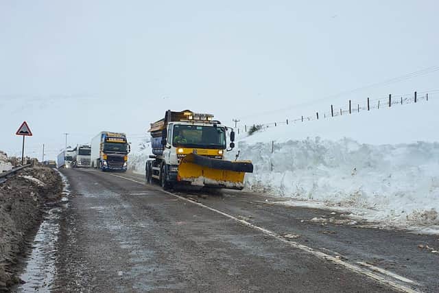 The A835 was re-opened after 2m high snowdrifts were cleared. Picture: BEAR Scotland