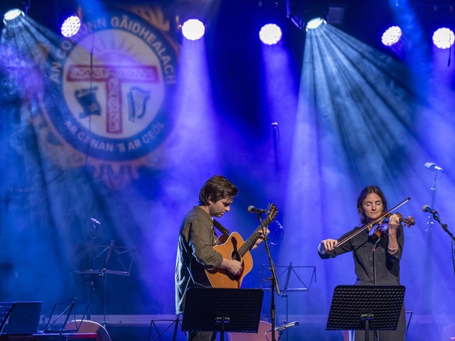 Sorren MacLean and Hannah Fisher perform on stage during the Our Language, Our Music Concert