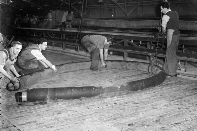 Workers at the North British Rubber Company in 1961.