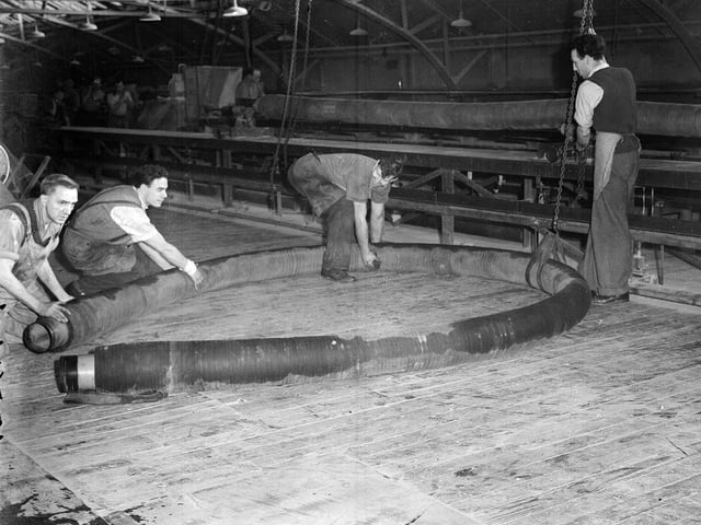 Workers at the North British Rubber Company in 1961.