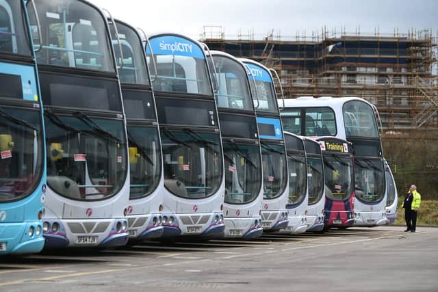 The FTSE250 firm says it has seen increased passenger volumes on its buses since September, and driver staffing pressure ease. Picture: John Devlin.
