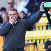 Ange Postecoglou looks on with concern during Celtic's defeat by Livingston.