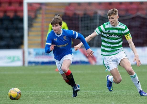 Tony Weston of Rangers and Dane Murray of Celtic have both featured for their respective B teams in the Lowland League this season.  (Photo by Craig Brown / SNS Group)