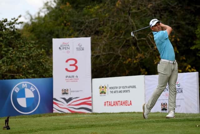 Grant Forrest on the third during the final round at Muthaiga Golf Club. Stuart Franklin/Getty Images.