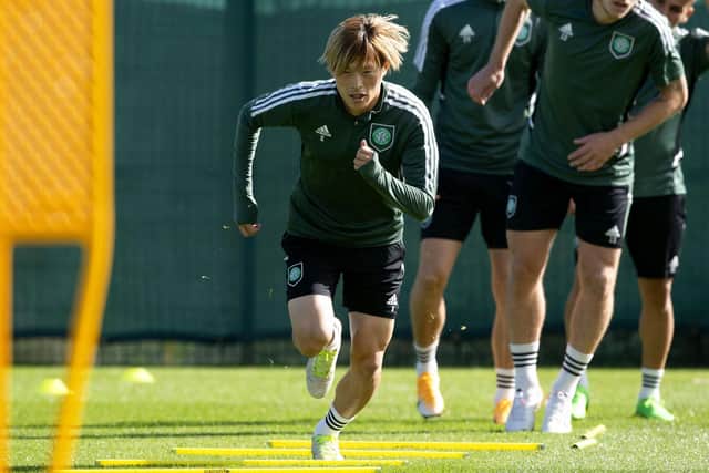 Kyogo Furuhashi trained ahead of Celtic v Real Madrid despite suffering a shoulder injury against Rangers at the weekend.