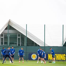 Scotland prepare for tonight's match against Denmark.