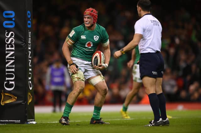 Josh Van Der Flier secures Ireland's bonus point by scoring a fourth try against Wales.