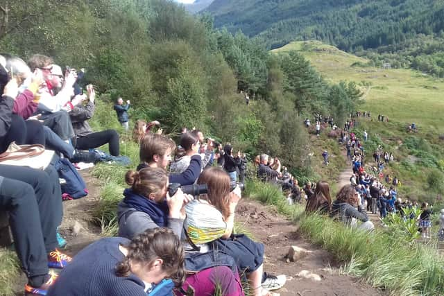 Visitors to Glenfinnan have risen tenfold in the past few years since the Harry Potter films were released, causing "hazardous" conditions for local residents and travellers – including crowds gathering on roads, dangerous driving and willy-nilly parking on verges and carriageways