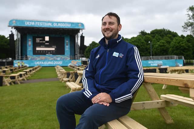 Chris Weitz, senior sports development officer at Glasgow Life, said he believes the fan zone is the safest place to watch the Euro 2020 games in Glasgow. Picture: John Devlin