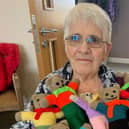 Anne, receptionist at Landale Court, with the Trauma Teddies