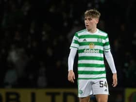 Adam Montgomery in action for Celtic during a cinch Premiership match between Ross County and Celtic at the Global Energy Stadium, on December 15, 2021, in Dingwall, Scotland. (Photo by Craig Foy / SNS Group)