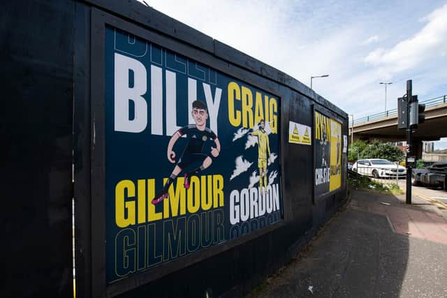 GLASGOW, SCOTLAND - JUNE 07: A general view of posters put up in support of the Scotland team ahead of their Euro 2020 campaign on June 07, 2021, in Glasgow, Scotland. (Photo by Craig Foy / SNS Group)
