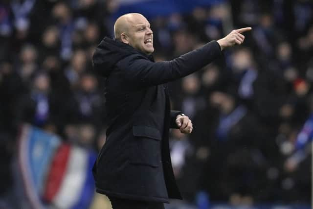 Hearts manager Steven Naismith during the 2-1 defeat by Rangers on Sunday.