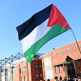 Celtic have removed a display of Palestine flags from the stadium ahead of the St Johnstone match tonight