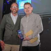 Calum Montgomery won Scottish Chef of the Year, which was presented by Sam O'Kane, National Business Development Manager, Chef Works & Bragard UK