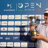 Bob MacIntyre with the trophy after winning the DS Automobiles Italian Open at Marco Simone Golf Club in Rome. Picture: Andrew Redington/Getty Images.