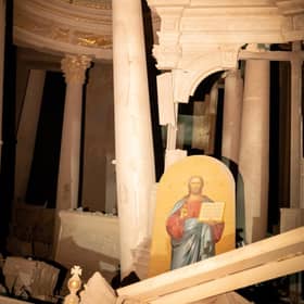 The Orthodox Cathedral in Odesa was badly damaged in the attacks.