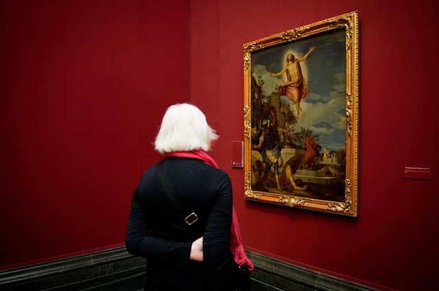 The Resurrection of Christ by Paolo Veronese is displayed at an exhibition of his work at the National Gallery in London (Picture: Leon Neal/AFP via Getty Images)