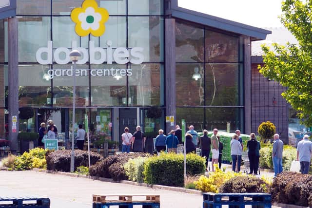 Queues have been spotted outside garden centres across England since they reopened, this one is Dobbies at Barlborough.