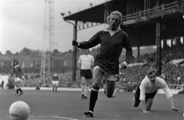 Denis Law in action for Manchester United against Luton Town in 1971 (Picture: Bangay/Express/Getty Images)