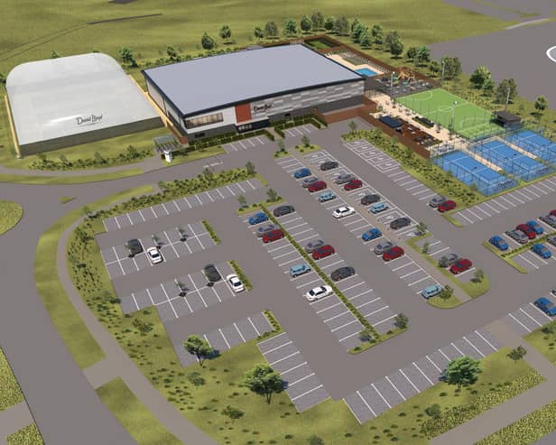 A computer rendering of the planned David Lloyd Edinburgh Shawfair club, to the southeast of the city.