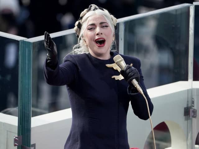 Lady Gaga performs the National Anthem during the 59th Presidential Inauguration for President-elect Joe Biden and Vice President-elect Kamala Harris in January 2021 (Photo: Greg Nash - Pool/Getty Images)