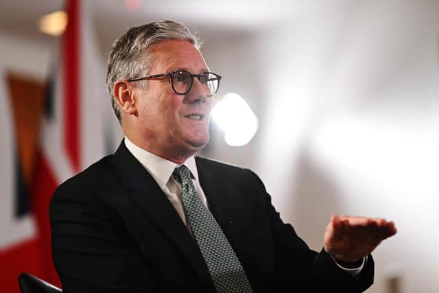 Prime Minister Sir Keir Starmer speaking to the media in New York. PIC: Leon Neal/PA Wire