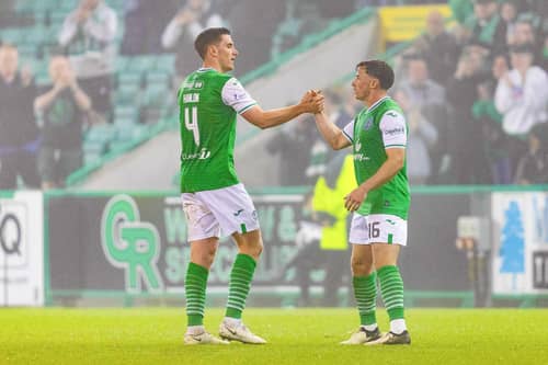 Paul Hanlon and Lewis Stevenson played their last matches for Hibs at Easter Road on Wednesday.