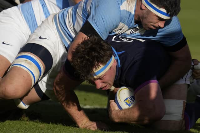 Hamish Watson was man of the match on his 50th appearance for Scotland. (AP Photo/Natacha Pisarenko)