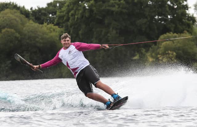 A water-skier tales part in the Birmingham 2022 Queen's Baton Relay ahead of the start of the Commonwealth Games (Picture: Nick England/Getty Images for Birmingham 2022 Queen's Baton Relay)