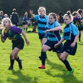 Action from a girls rugby festival in Glasgow. Picture: Alan Harvey/SNS