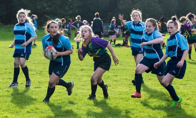 Action from a girls rugby festival in Glasgow. Picture: Alan Harvey/SNS
