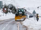 A snow plough clears the A939 after heavy snowfall in the Highlands last month.