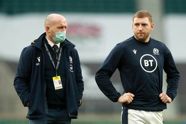 Scotland's Gregor Townsend and Finn Russell pictured during the 2021 Six Nations Championship. (Pic: Getty Images)