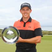 Grant Forrest poses with the trophy following his victory in last year's Hero Open at Fairmont St Andrews. Picture: Andrew Redington/Getty Images.